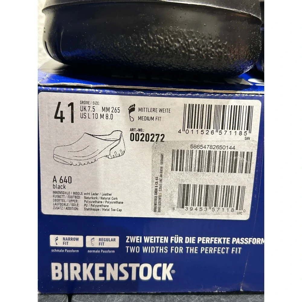 Birkenstock A 640 Polyurethane Black EU 41 US L 10 M 8 Unisex